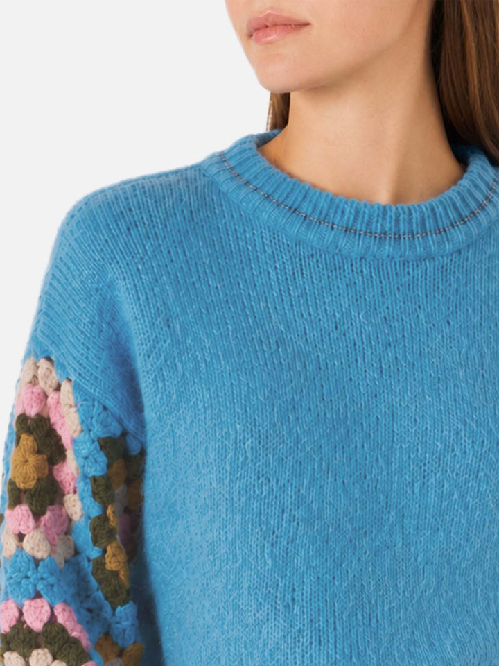 Jersey Danya Soft Crochet azul claro 