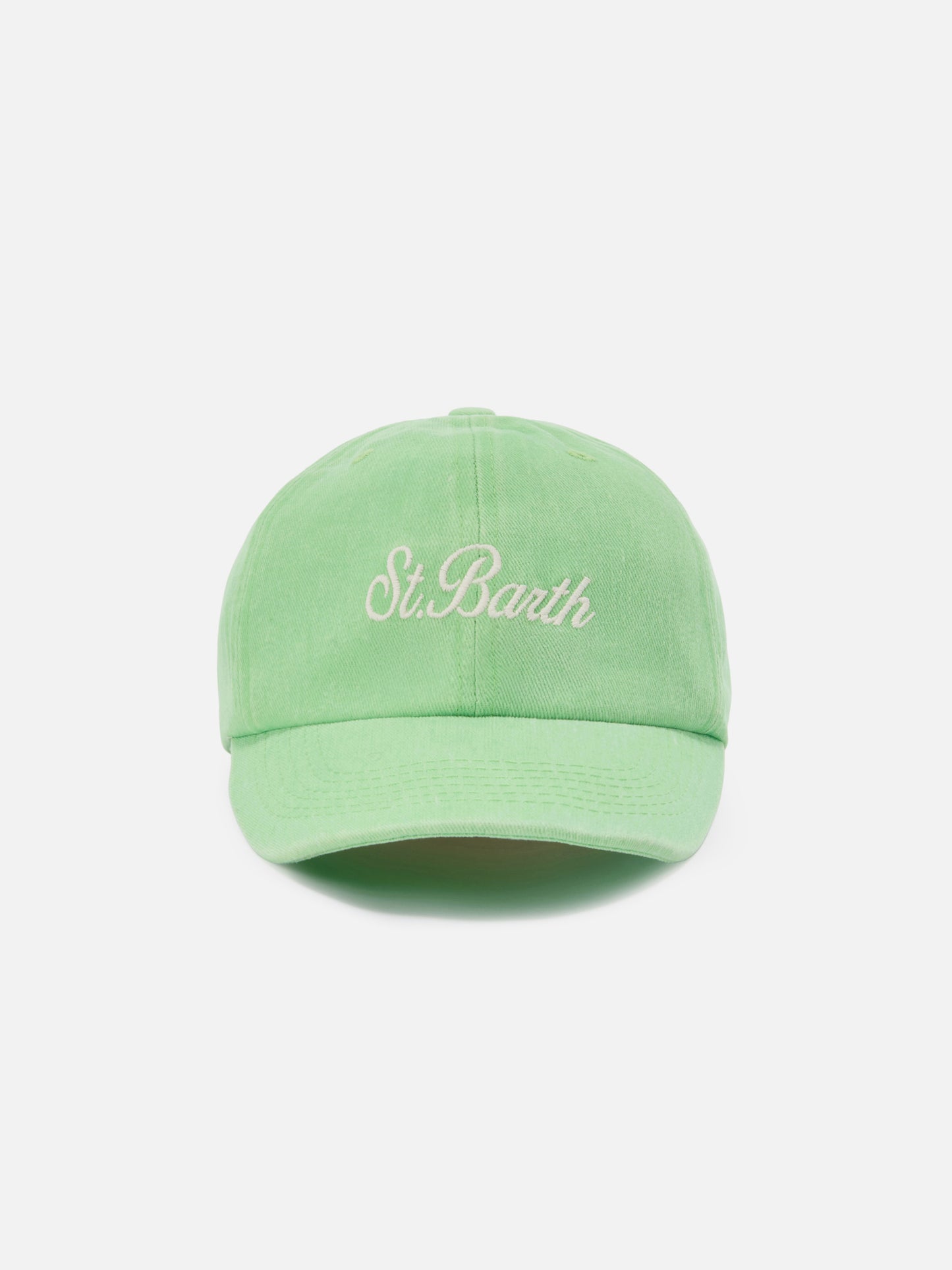 Davis light green cotton baseball cap with embroidered logo