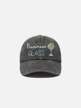Gorra Davis denim baseball en negro con bordado Business glass 