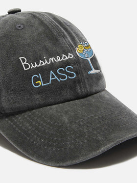 Gorra Davis denim baseball en negro con bordado Business glass 