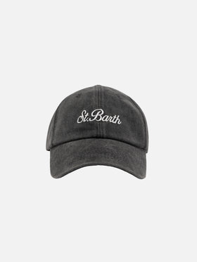 Davis black denim Ball Cap with St. Barth embroidery - MC2 Saint Barth