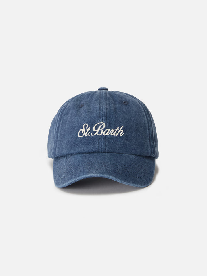 Davis blue denim baseball cap with embroidered logo