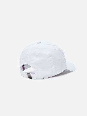 Davis white cotton baseball cap with embroidered logo