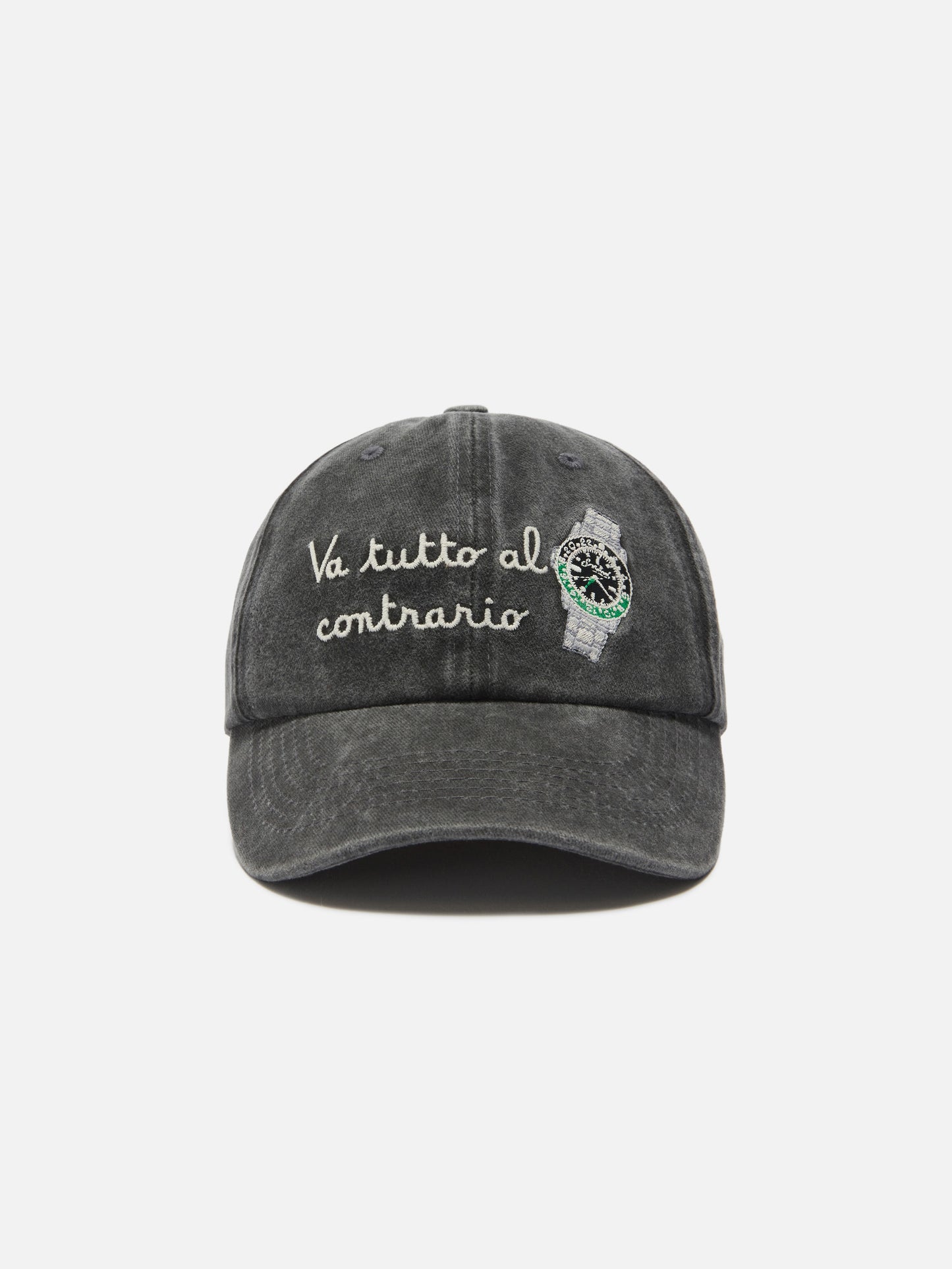 Gorra de béisbol Davis de algodón en negro con bordado Va tutto al contrario 