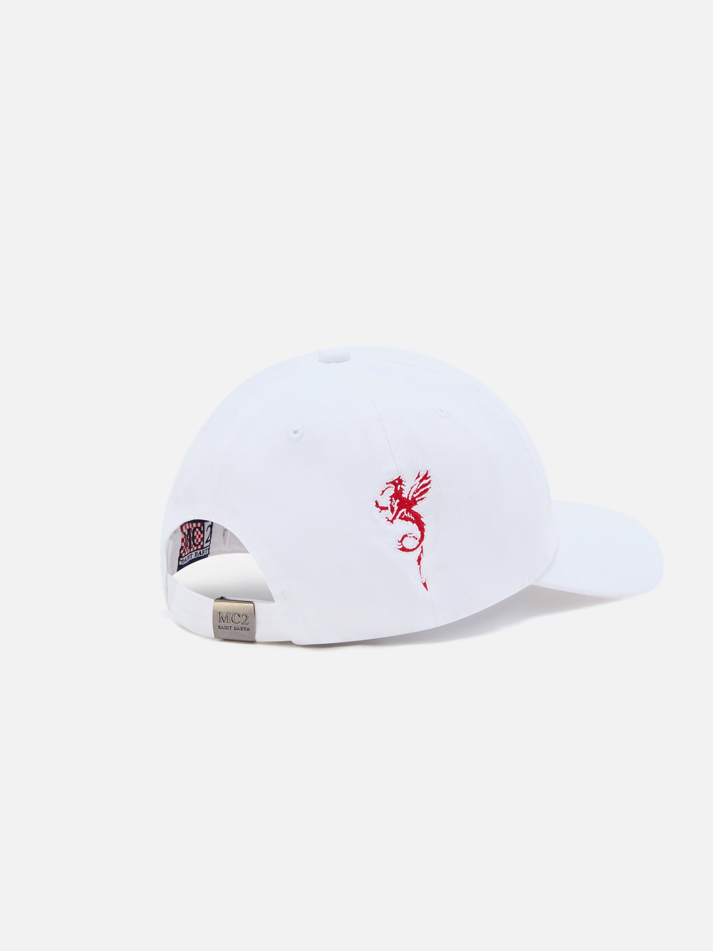 Casquette de baseball White Davis en coton avec broderie AS Cannes | AS CANNES SPECIAL EDITION 