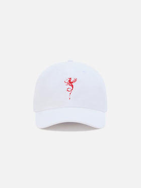 Weiße Baseballkappe Davis aus Baumwolle mit AS Cannes-Drachenstickerei | AS CANNES SPECIAL EDITION 