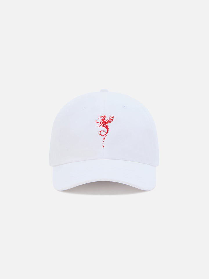 Cappellino Davis con visiera in cotone bianco e ricamo drago AS Cannes | AS CANNES SPECIAL EDITION