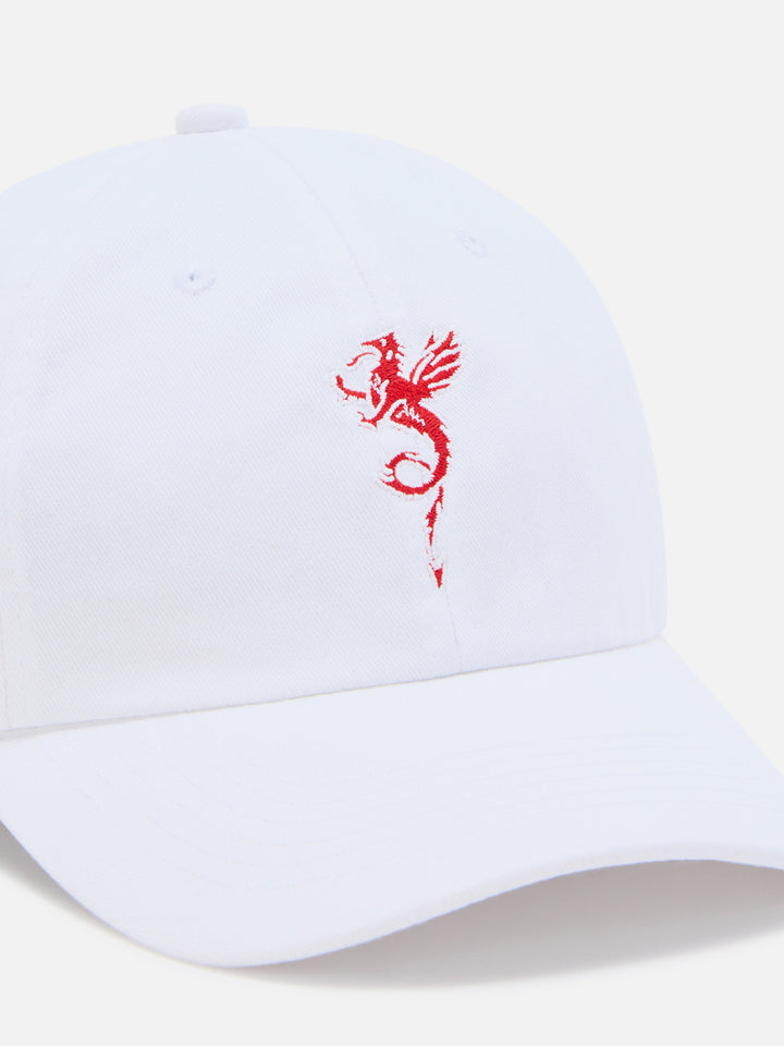 Cappellino Davis con visiera in cotone bianco e ricamo drago AS Cannes | AS CANNES SPECIAL EDITION