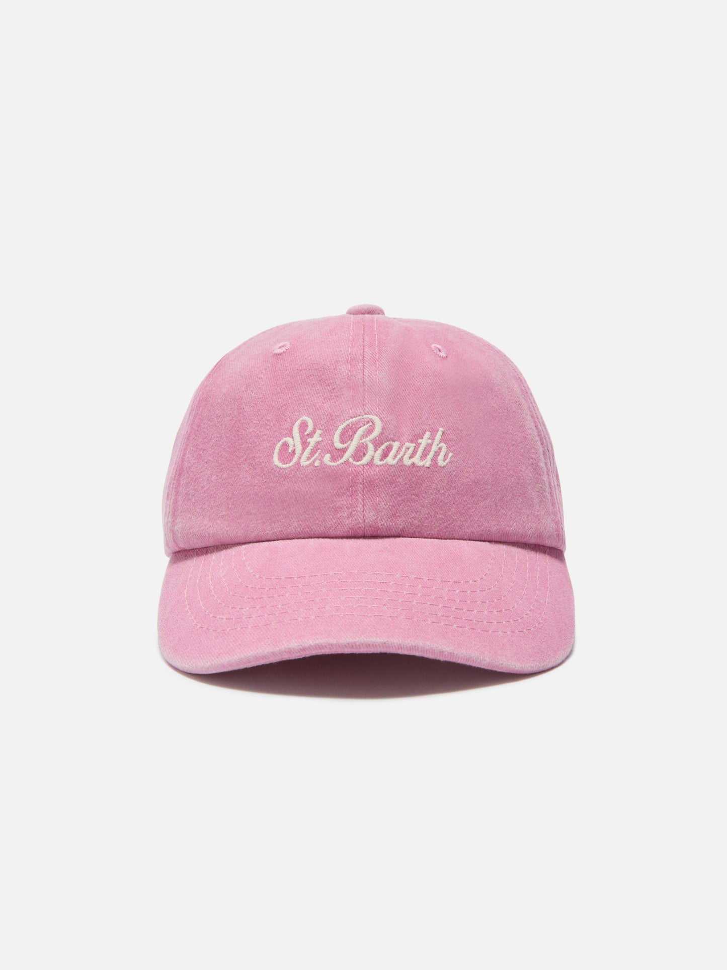 Davis light pink cotton baseball cap with embroidered logo