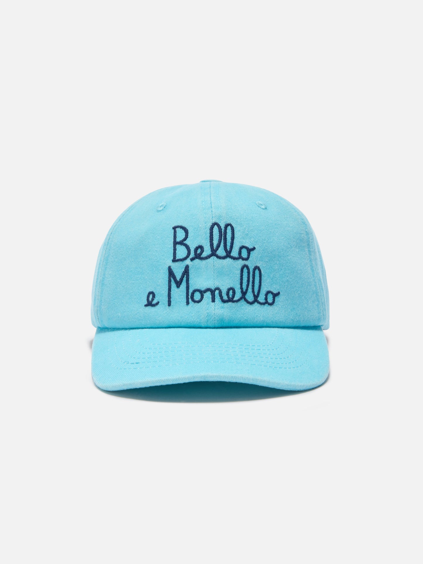 Gorra Davis con visera en algodón azul claro con bordado Bello e Monello 