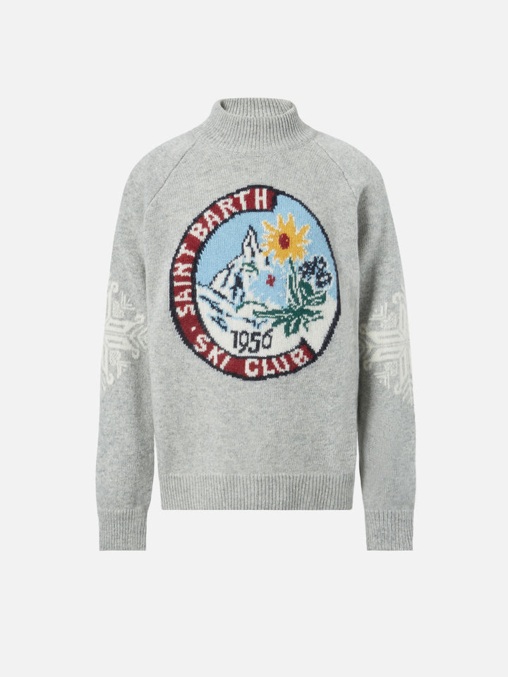 Halb-Rollkragenpullover Davos mit Matterhorn-Jacquard