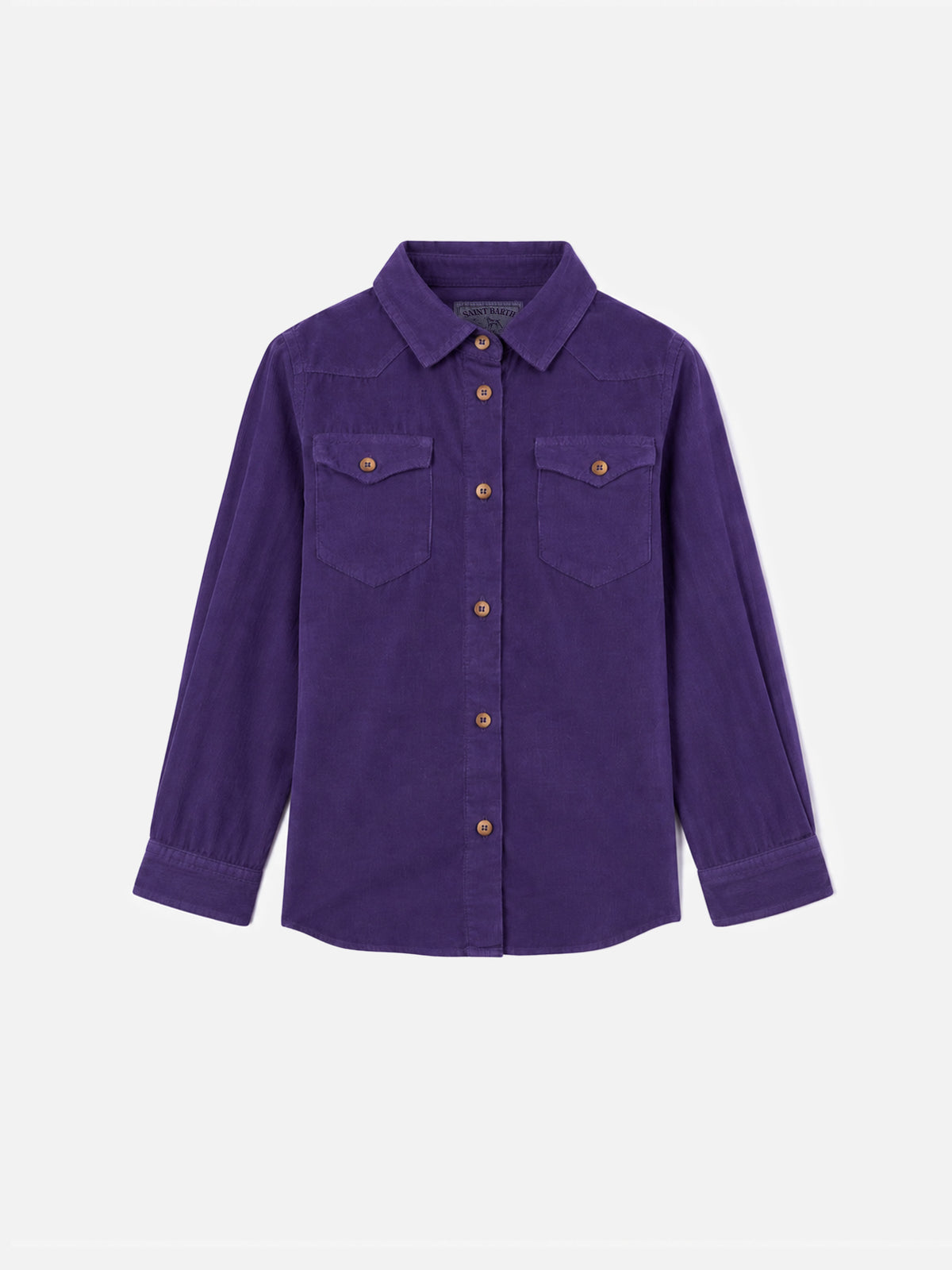 Sobrecamisa de terciopelo para niña con estampado de pedrería Saint Barth 