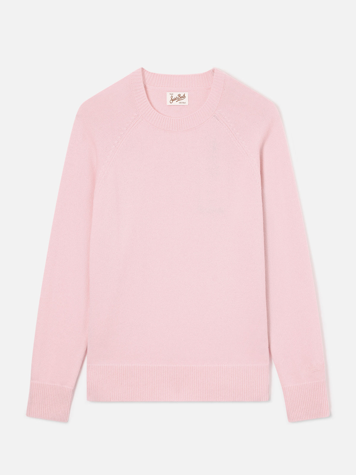 Jersey de punto de lana Pink Delphine con cuello redondo 