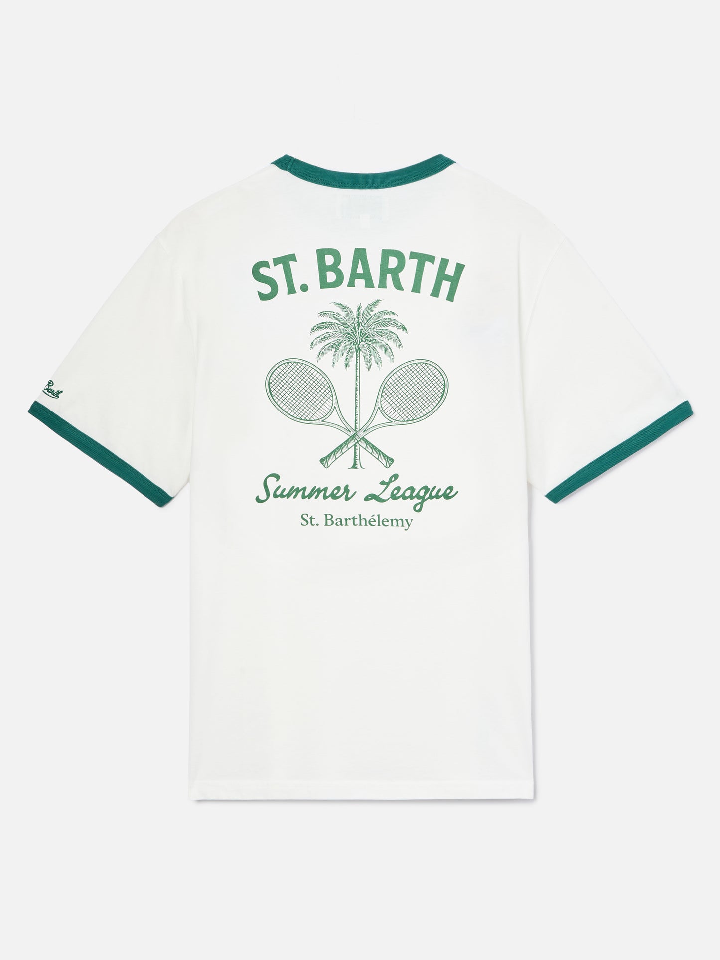 Cream Dean t-shirt with Tennis League print and maxi graphic on the back