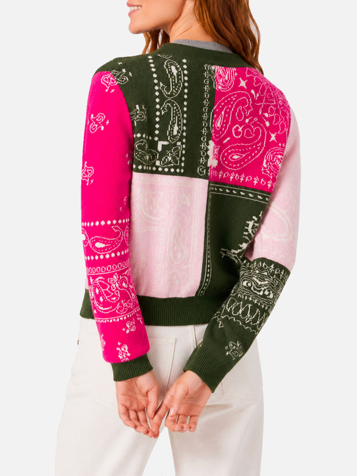 Didy cropped bandana multicolor cardigan