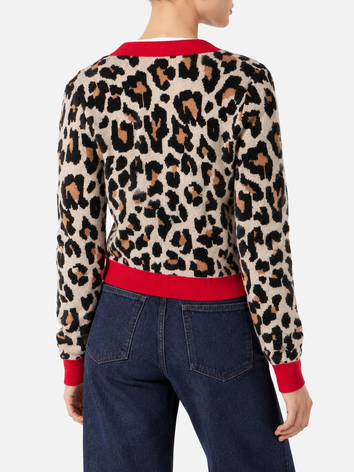 Woman cropped cardigan with Saint Barth embroidery