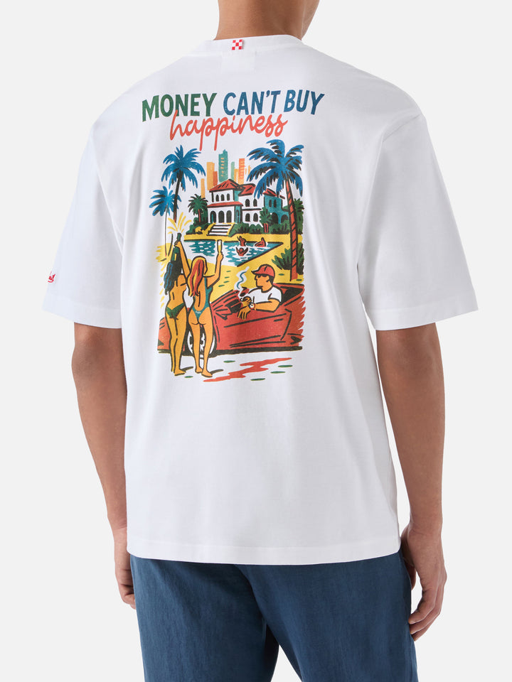 Delmar t-shirt with Money Can’t Buy Happiness print and maxi graphic on the back