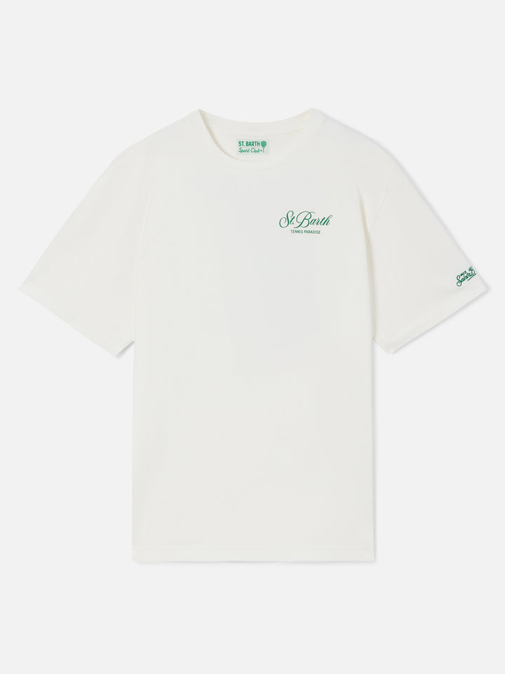 T-shirt Delmar en blanc avec imprimé Peanuts Tennis Paradise 