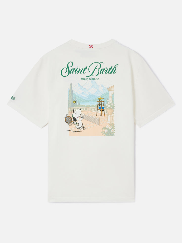 T-shirt Delmar en blanc avec imprimé Peanuts Tennis Paradise 
