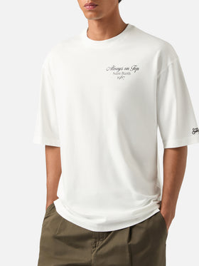 Weißes Oversize-T-Shirt aus Baumwolle Delmar mit rückseitigem Print „I'm Always On Top“ 