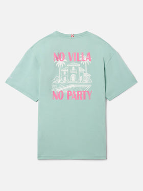 T-shirt Delmar vert avec imprimé No Villa No Party et maxi motif graphique au dos 