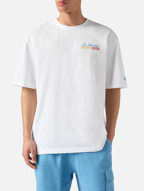 Delmar t-shirt with St. Barth Happy Hour print and maxi graphic on the back