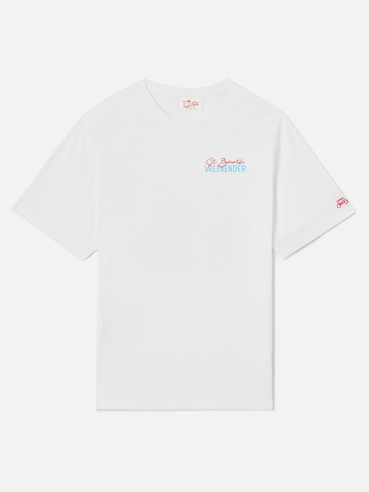 Delmar t-shirt with St. Barth Weekender print and maxi graphic on the back