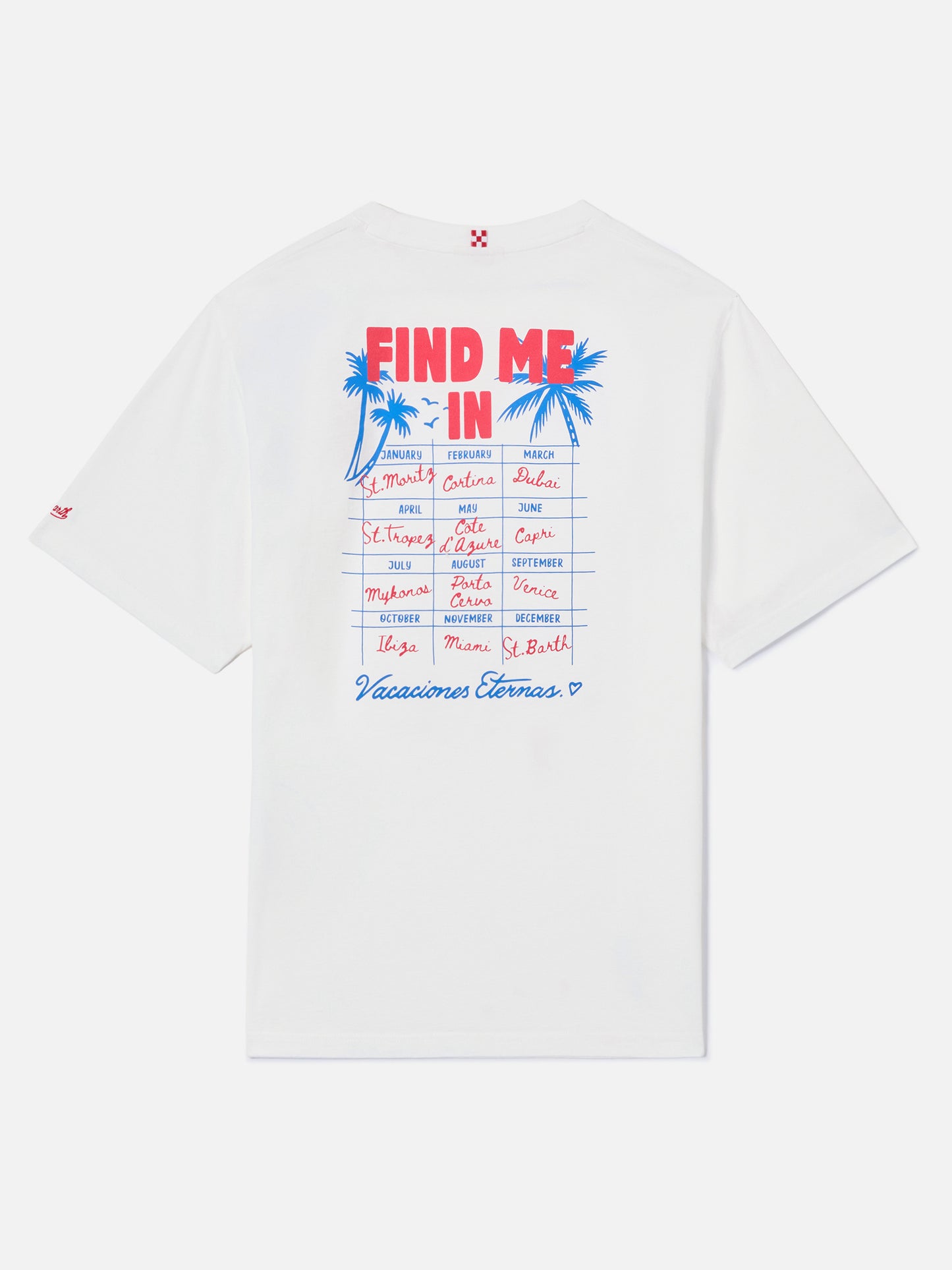 T-shirt Delmar con stampa Find Me On Vacation e maxi grafica sul retro