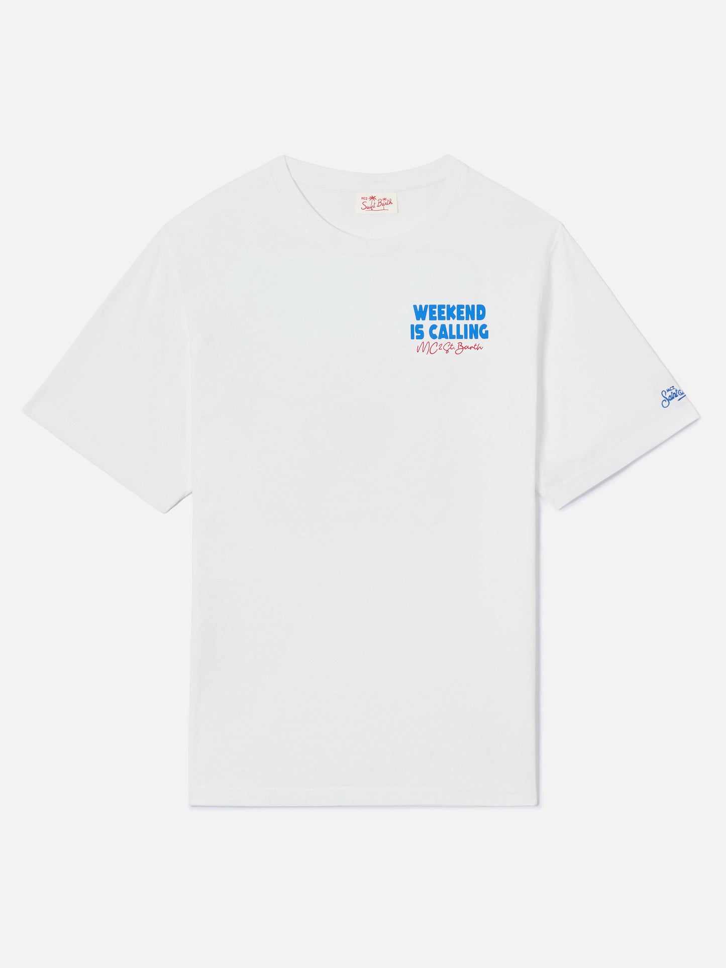 T-shirt Delmar con stampa Weekend Is Calling e maxi grafica sul retro