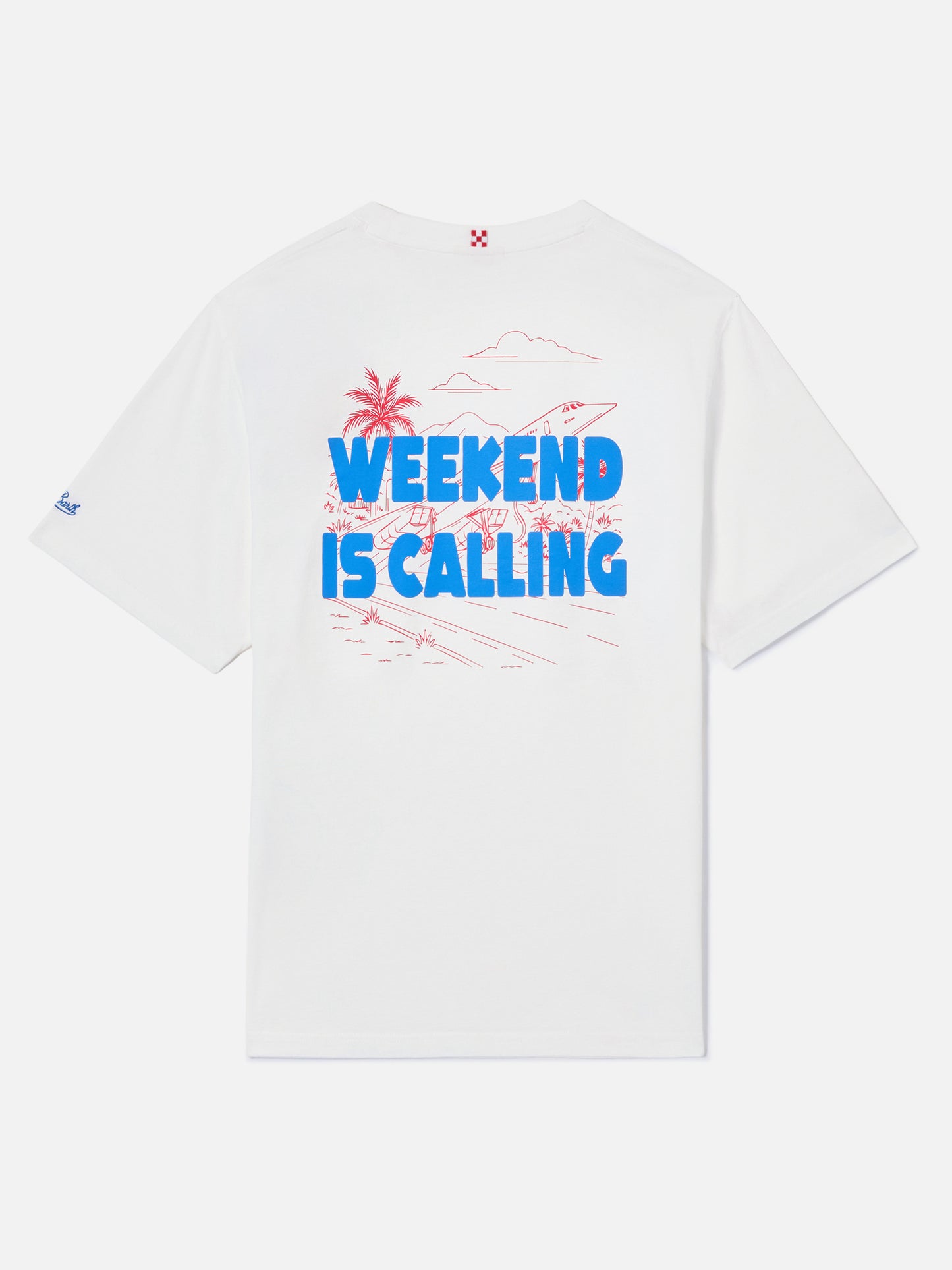 T-shirt Delmar con stampa Weekend Is Calling e maxi grafica sul retro