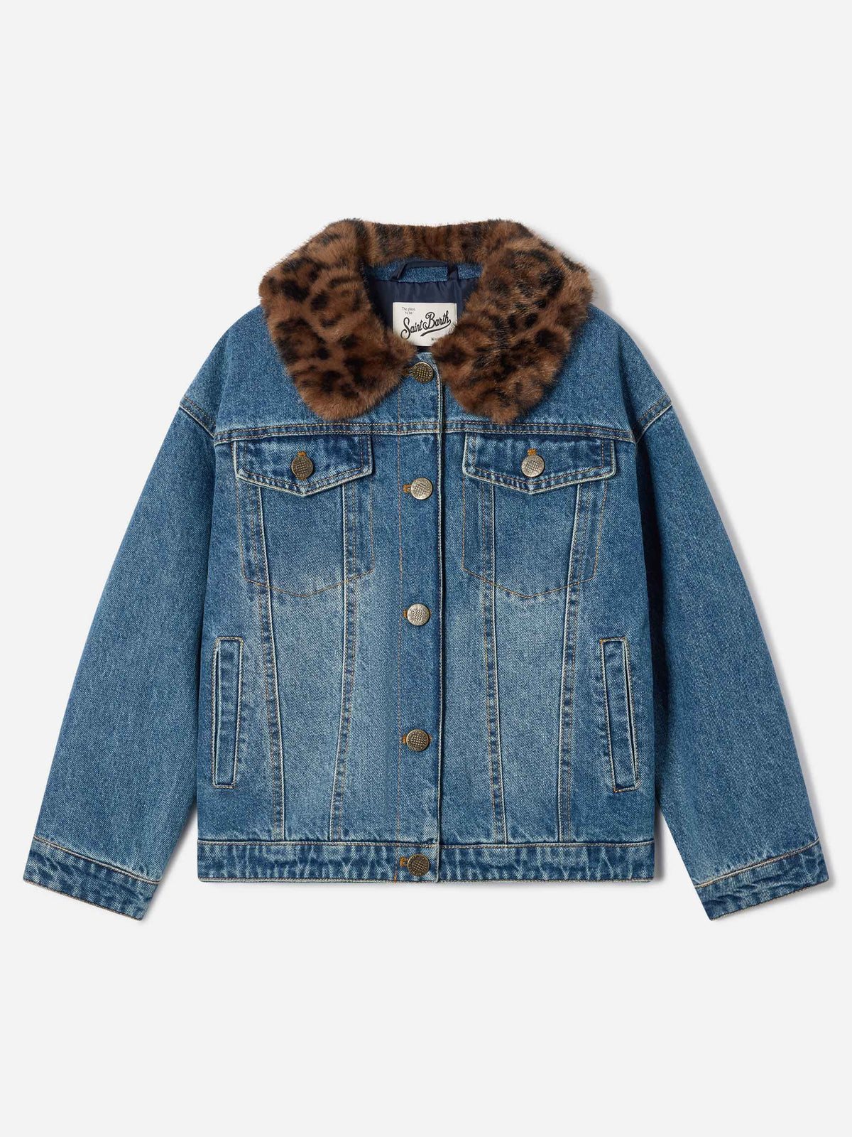 Chaqueta vaquera Light blue Dailys con cuello de piel sintética 