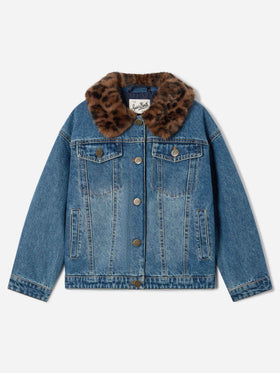 Chaqueta vaquera Light blue Dailys con cuello de piel sintética 