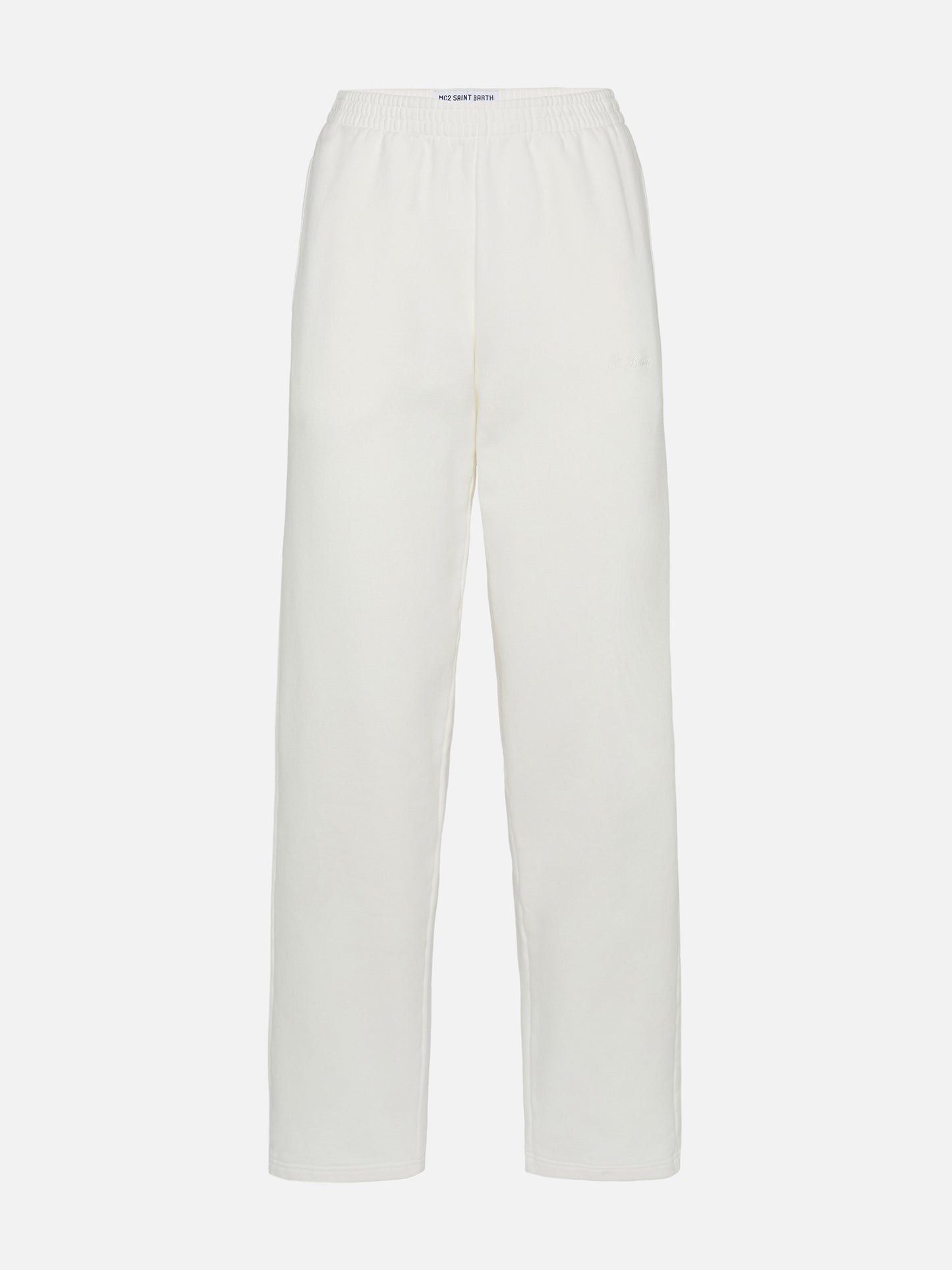 Damen-Jogginghose Deena aus cremeweißem Baumwollfleece