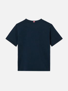 Blue Denver Jr t-shirt in pure cotton with Sport Club print