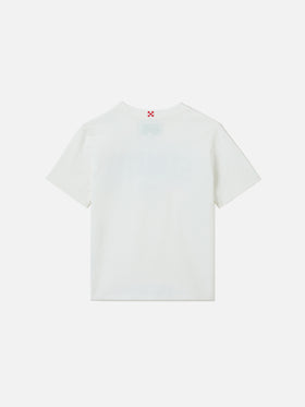 White Denver Jr cotton t-shirt with printed Sport Club logo