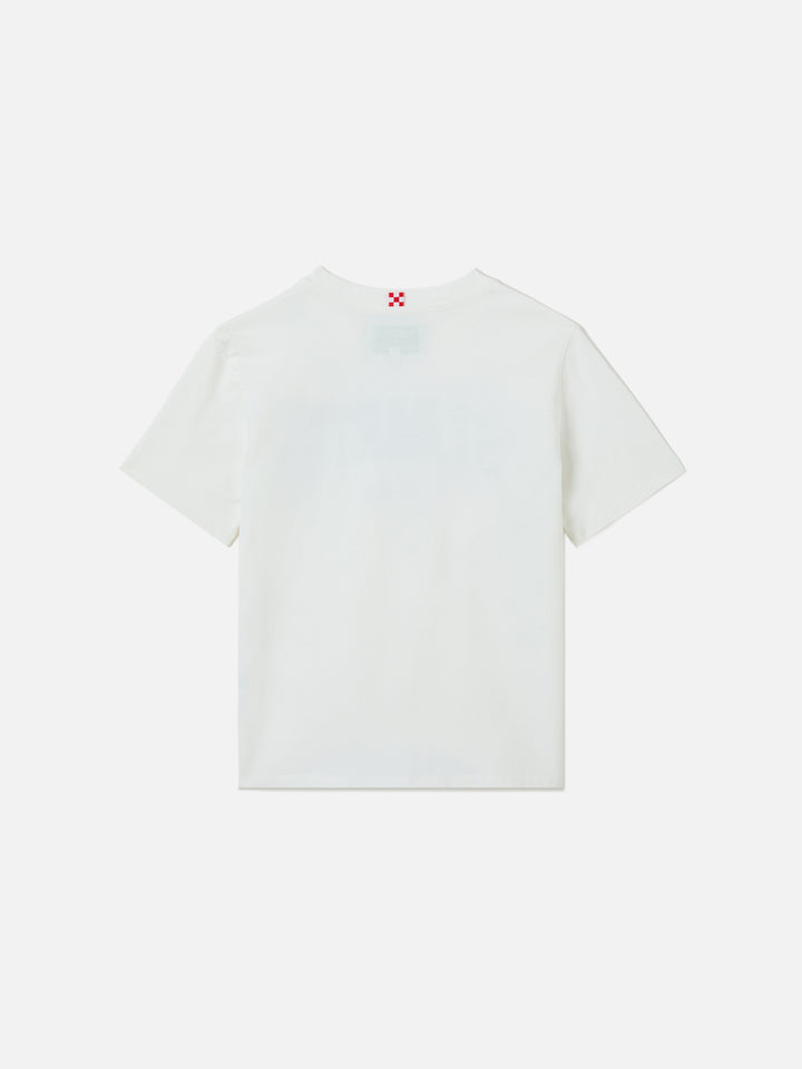 White Denver Jr cotton t-shirt with printed Sport Club logo