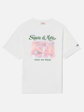 White Denver t-shirt with Sapore di Mare Abbraccio print | Special Edition