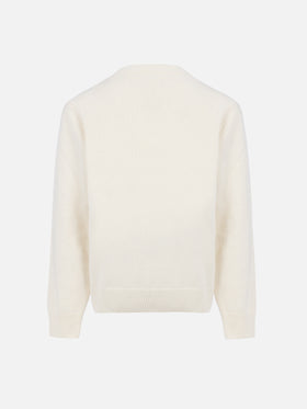 Boy white sweater Douglas with Vacanze di Natale jacquard | VACANZE DI NATALE SPECIAL EDITION - MC2 Saint Barth