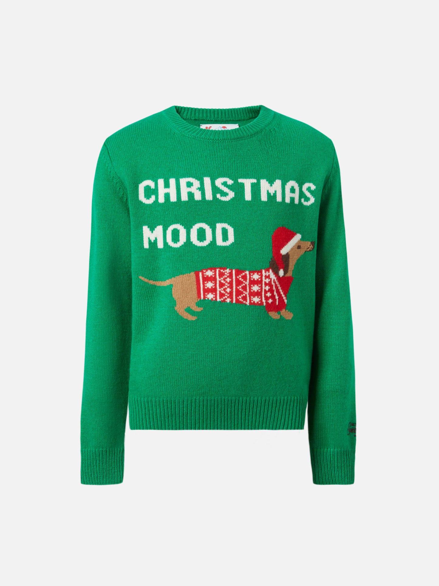 Douglas-Rundhalsausschnitt mit Weihnachtshund-Jacquardmuster