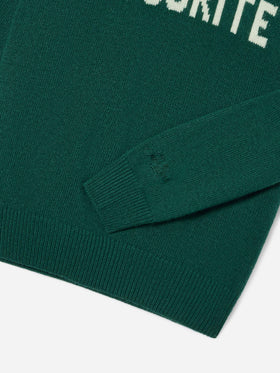 Maglia girocollo Douglas verde con intarsio Uncle's Favourite