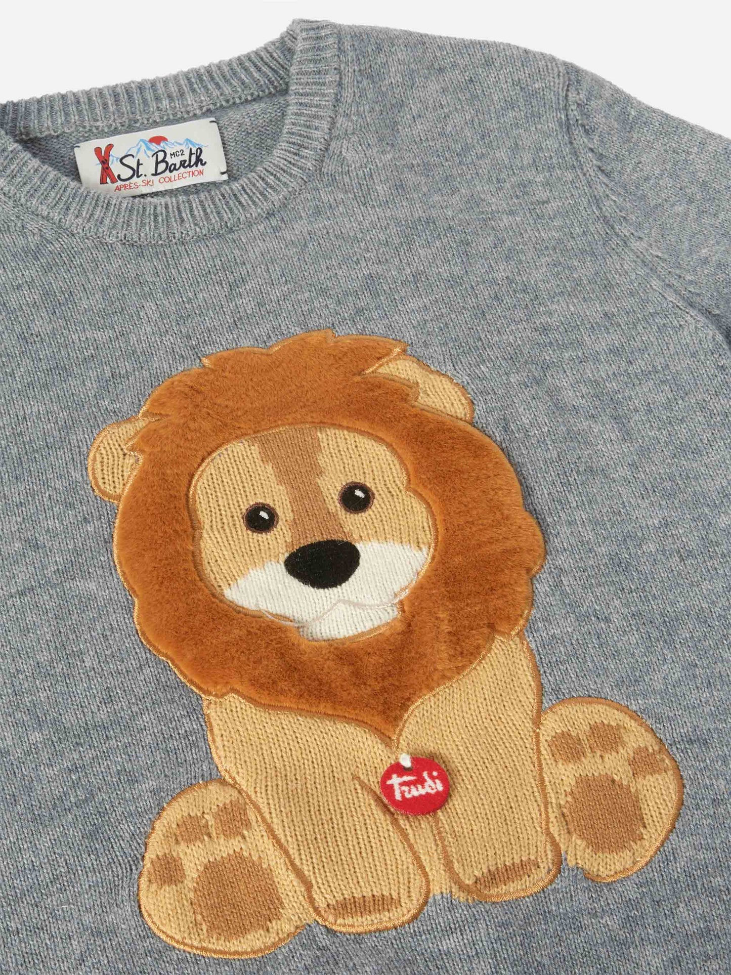 Girocollo Douglas in misto cashmere con patch Leone Trudi | TRUDI SPECIAL EDITION