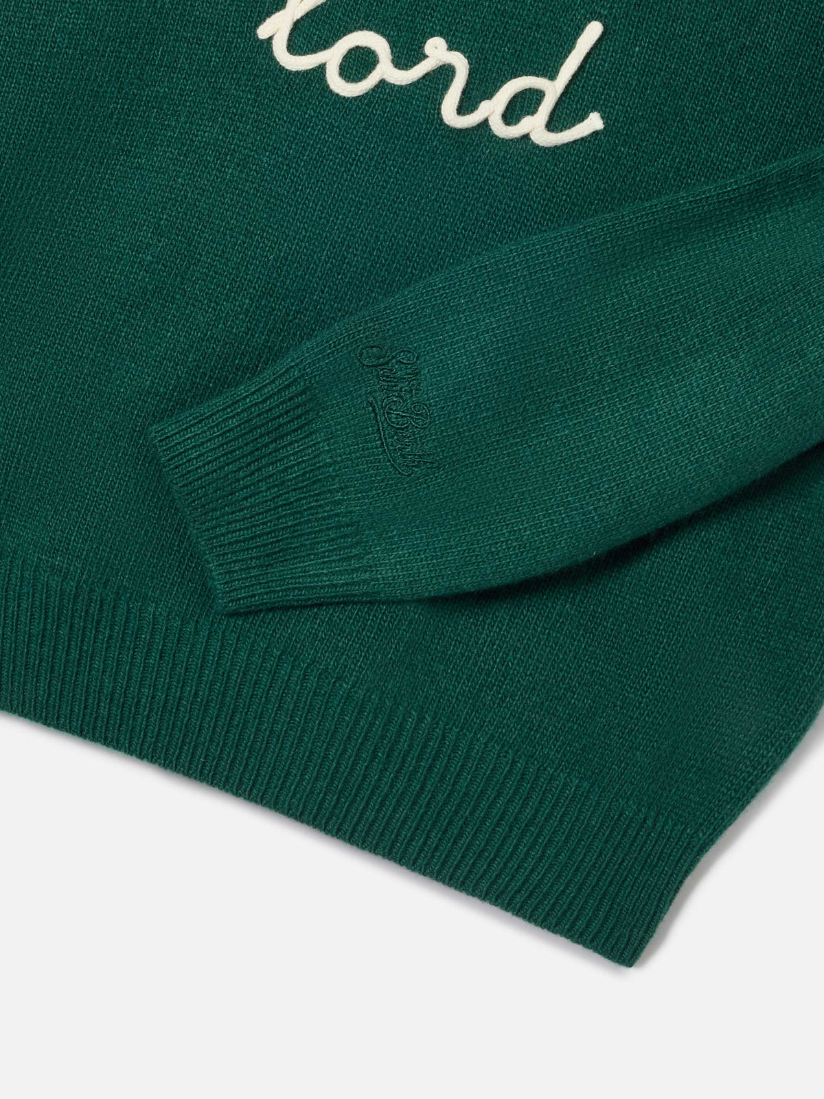 Maglia girocollo Douglas verde con ricamo Piccolo Lord