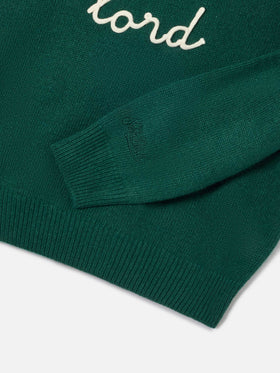 Maglia girocollo Douglas verde con ricamo Piccolo Lord
