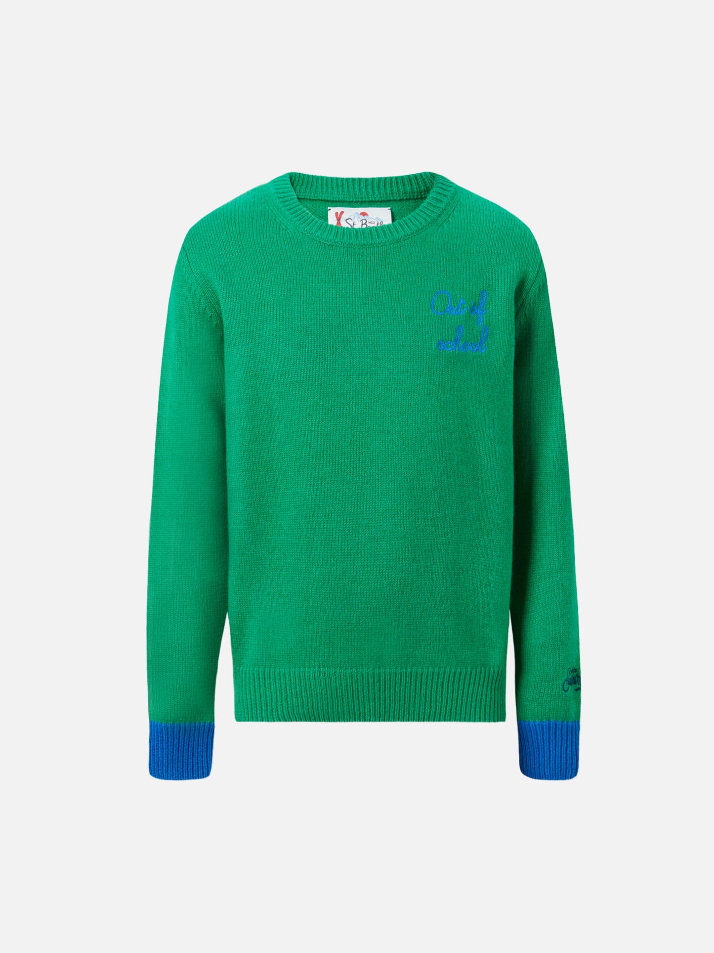 Girocollo Douglas verde con ricamo Out of School