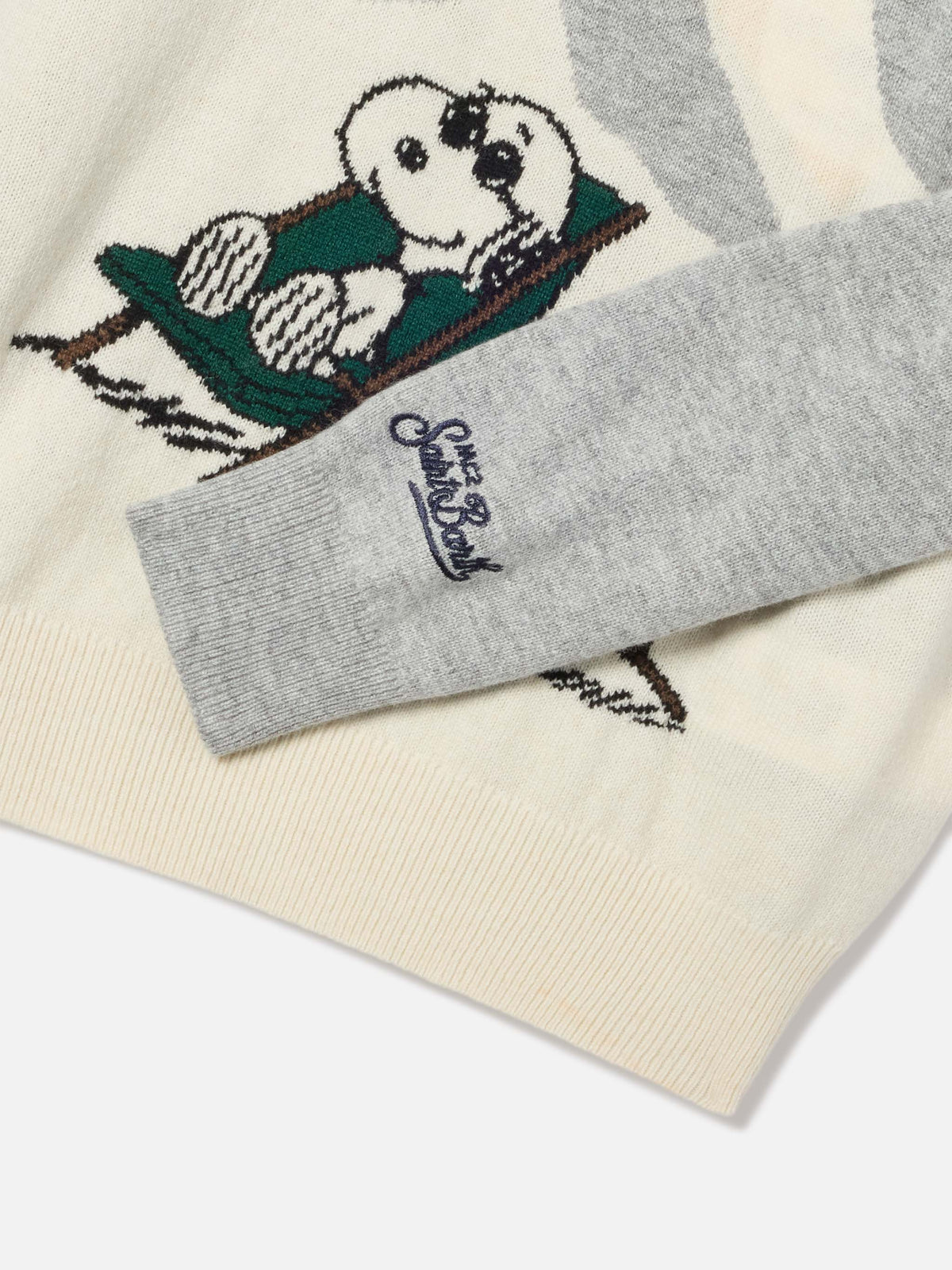 Grauer Douglas Rundhalsstrick mit Snoopy-Intarsie | Special edition 