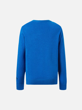 Girocollo Douglas con jacquard Cortina postcard