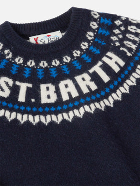 Alpaca sweater Douglas  with fair-isle jacquard