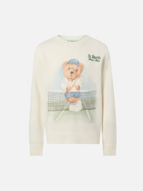 Maglione Douglas  con stampa orsetto e ricamo