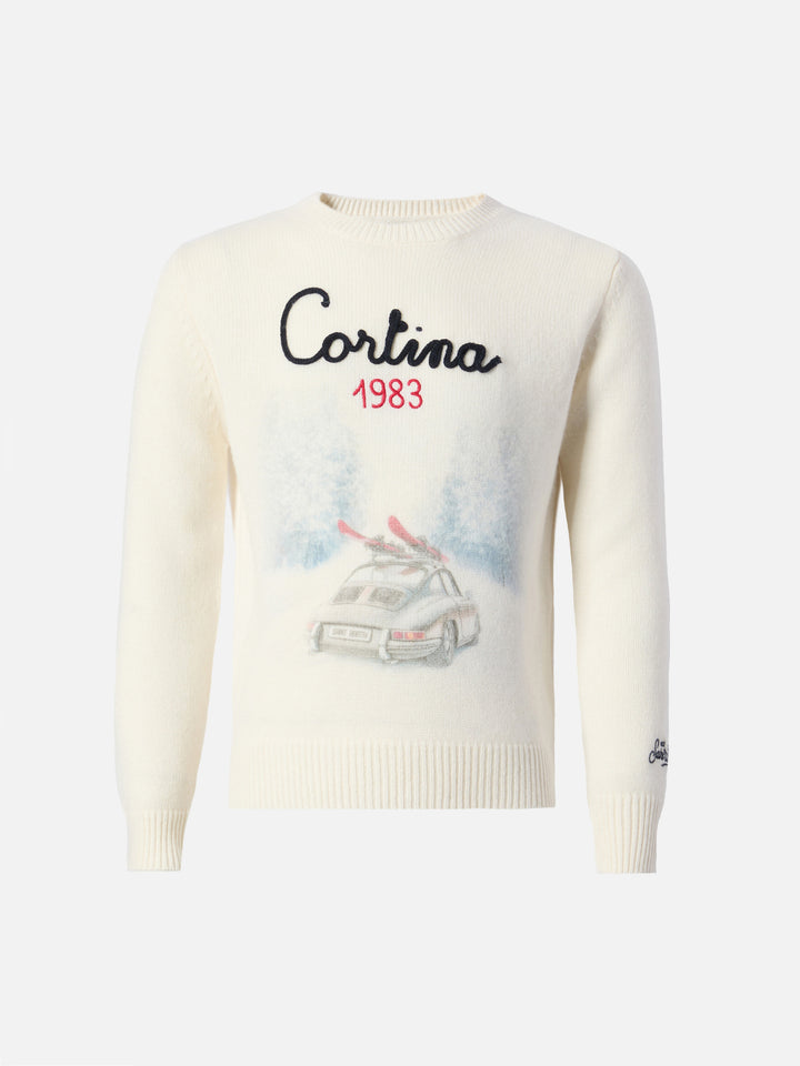 Sweater Douglas with Cortina road print and Cortina 1983 embroidery