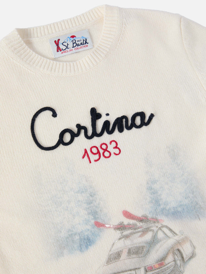 Sweater Douglas with Cortina road print and Cortina 1983 embroidery